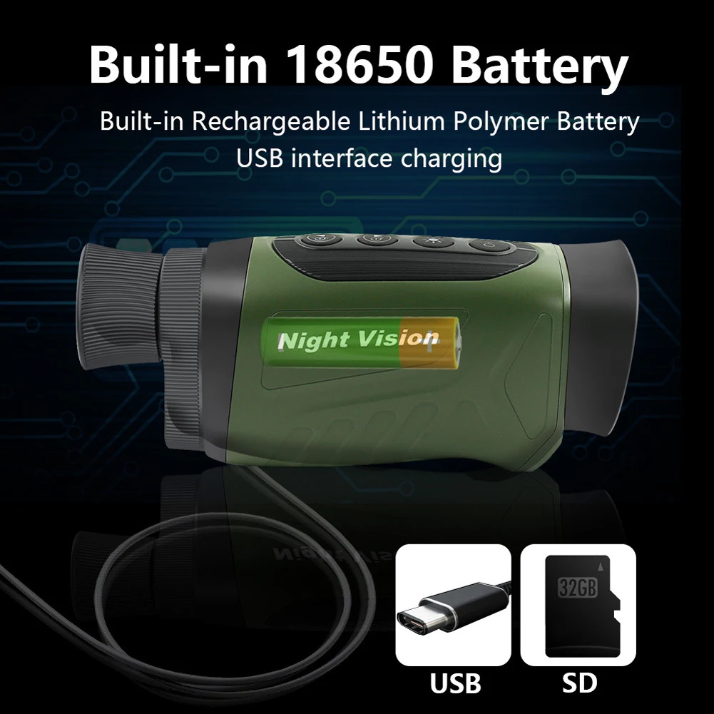 Night Vision Monocular 8X - Télescope infrarouge à vision nocturne numérique,