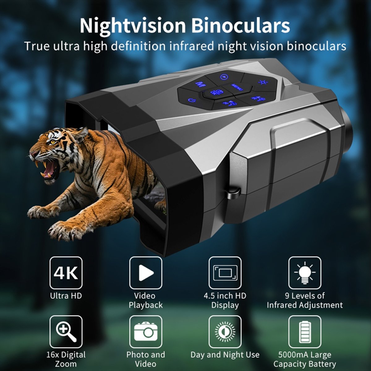 Caméra télescope binoculaire n - Digital Night Vision Binoculars 4K avis et prix