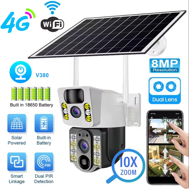 Caméra solaire 8PM 4K à double - Night Vision Camera Wifi 4G avis et prix