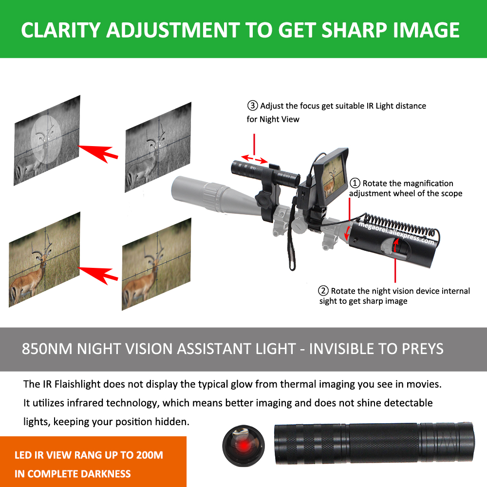 Megaorei 940nm 850nm lampe de  - Ir Illuminator 850Nm Flashlight avis et prix