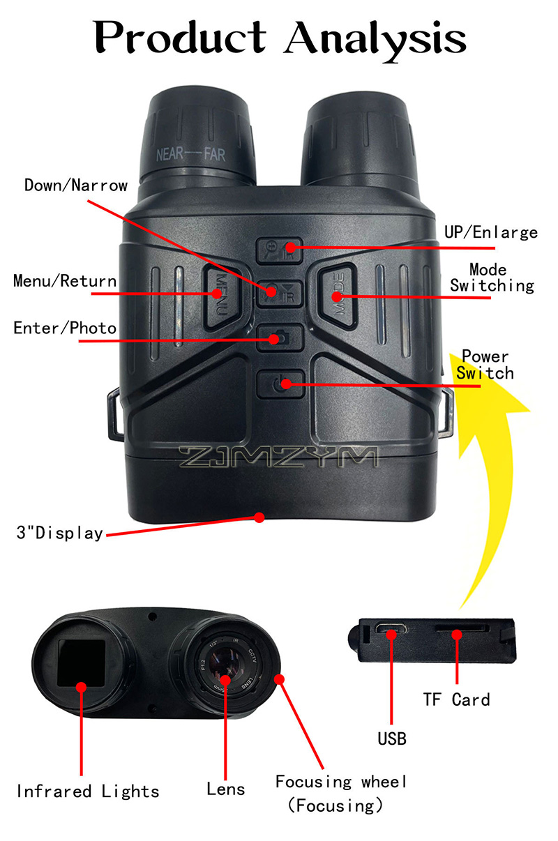 Jumelles à Zoom numérique 5X,  - Digital Night Vision Binoculars 4K avis et prix