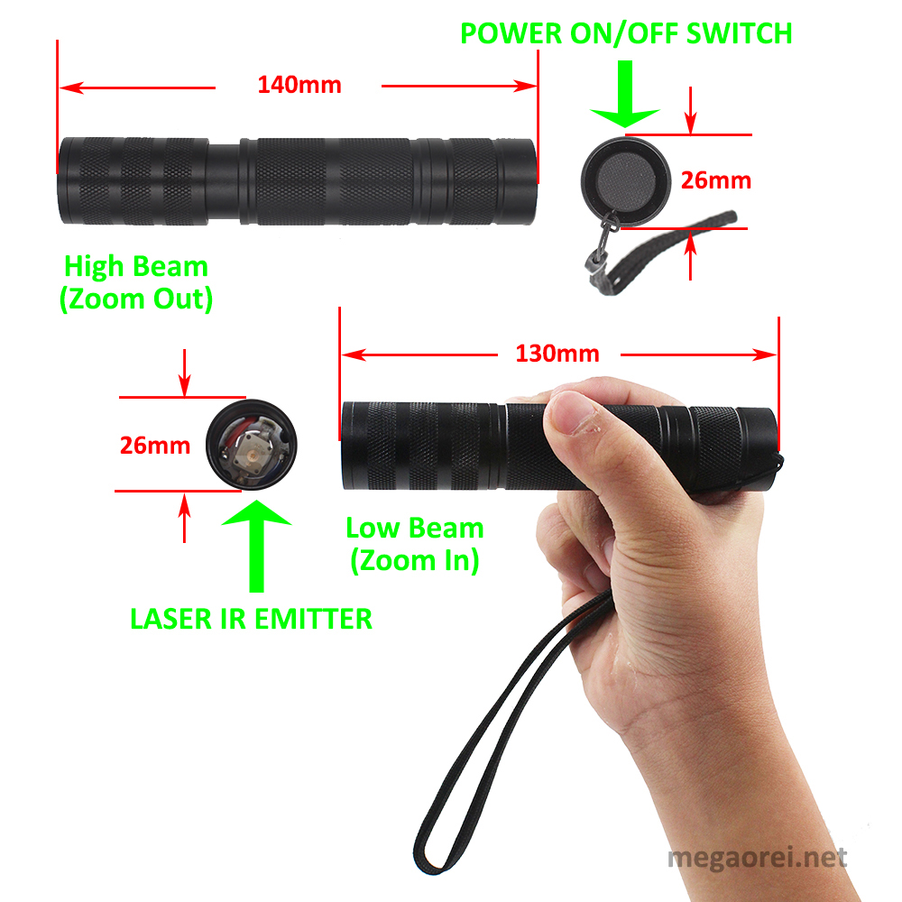 Megaorei 850nm 940nm IR lampes - Ir Illuminator 850Nm Flashlight avis et prix
