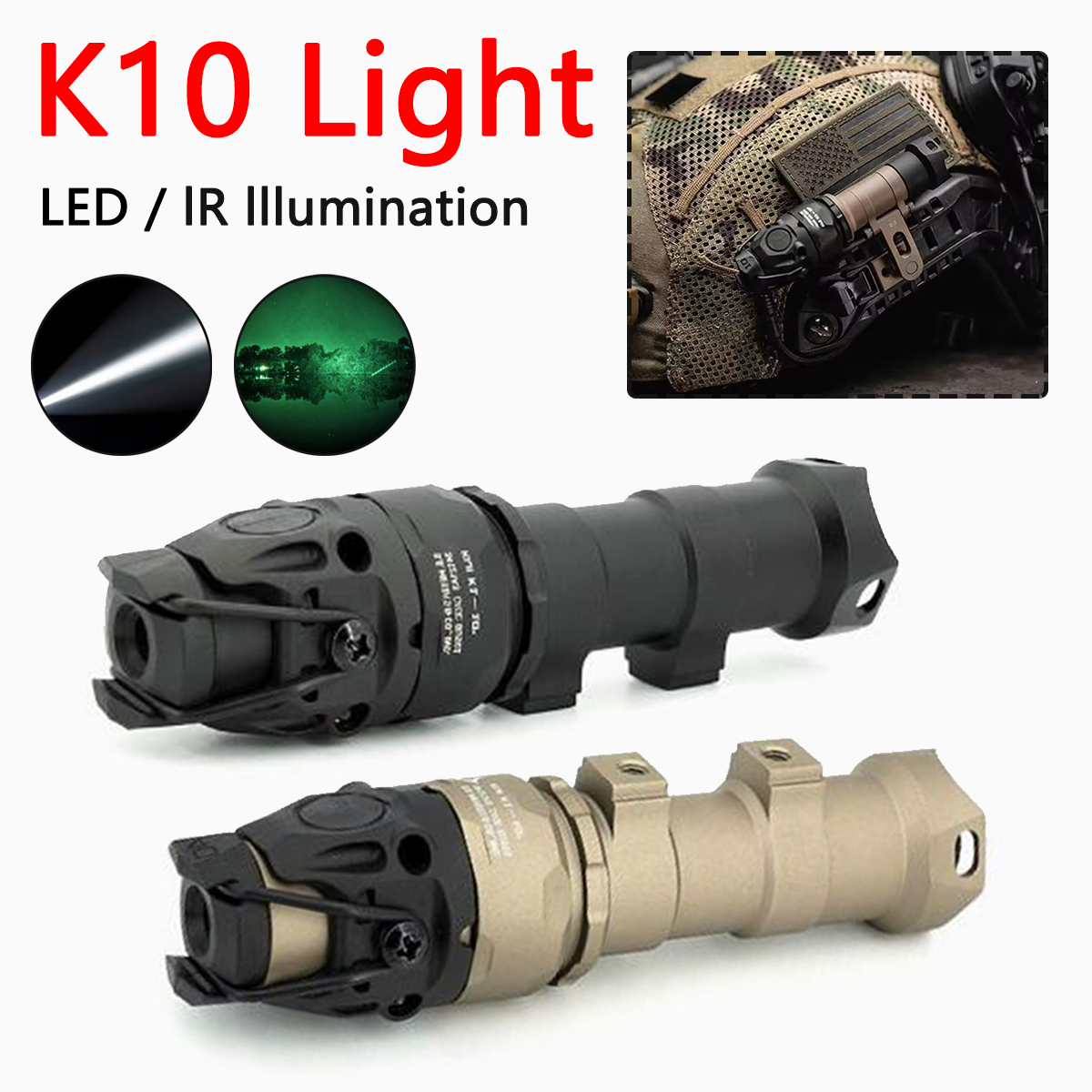 MICH2000 ARC casque KIJI K10 I - Ir Illuminator 850Nm Flashlight avis et prix